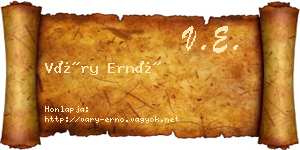 Váry Ernő névjegykártya